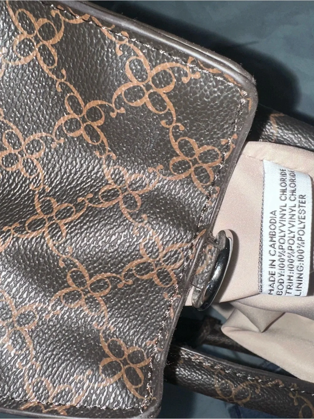 Nine West Brown and Black Contrast Leather Satchel